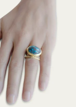 Haute VictoireOne Of A Kind Hand Twisted Turquoise Ring, Size 6.5