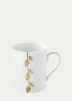 Haviland & ParlonDaphne Gold-Leaf Mug, White