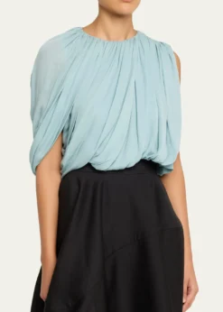 HeirlomeMarie Draped Silk Georgette Crop Top