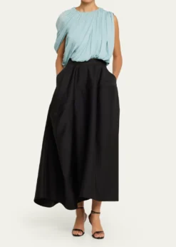 HeirlomeMarie Draped Silk Georgette Crop Top