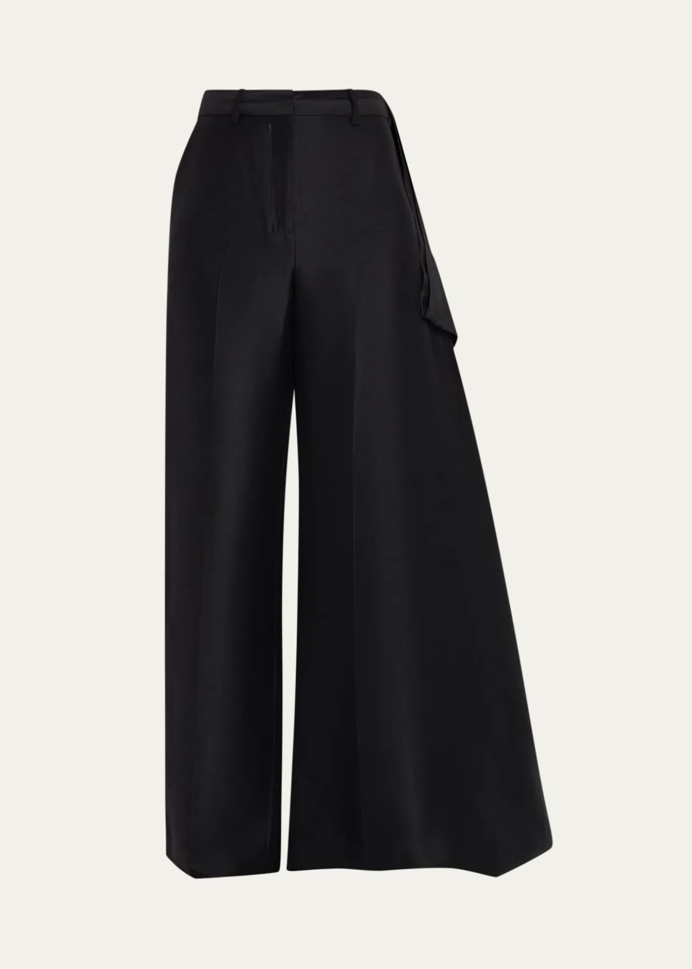 HeirlomeRickie Shantung Silk Asymmetric Wide-Leg Trousers