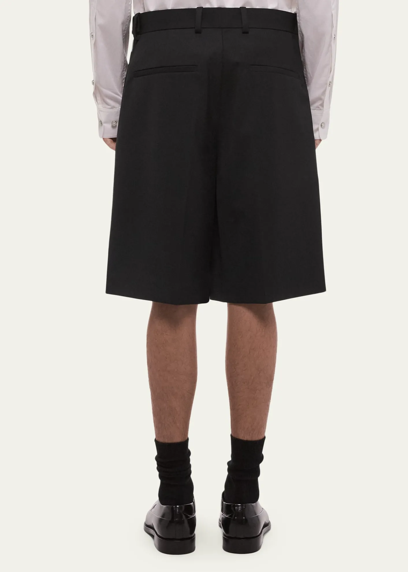 Helmut LangMen's HL001 Wool Waistband-Tab Shorts