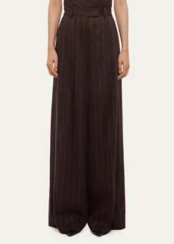 Helmut LangDouble-Pleated Wide-Leg Trousers