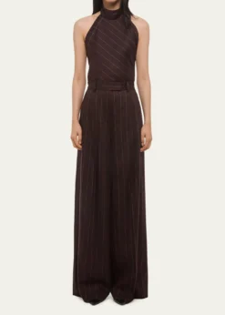 Helmut LangDouble-Pleated Wide-Leg Trousers