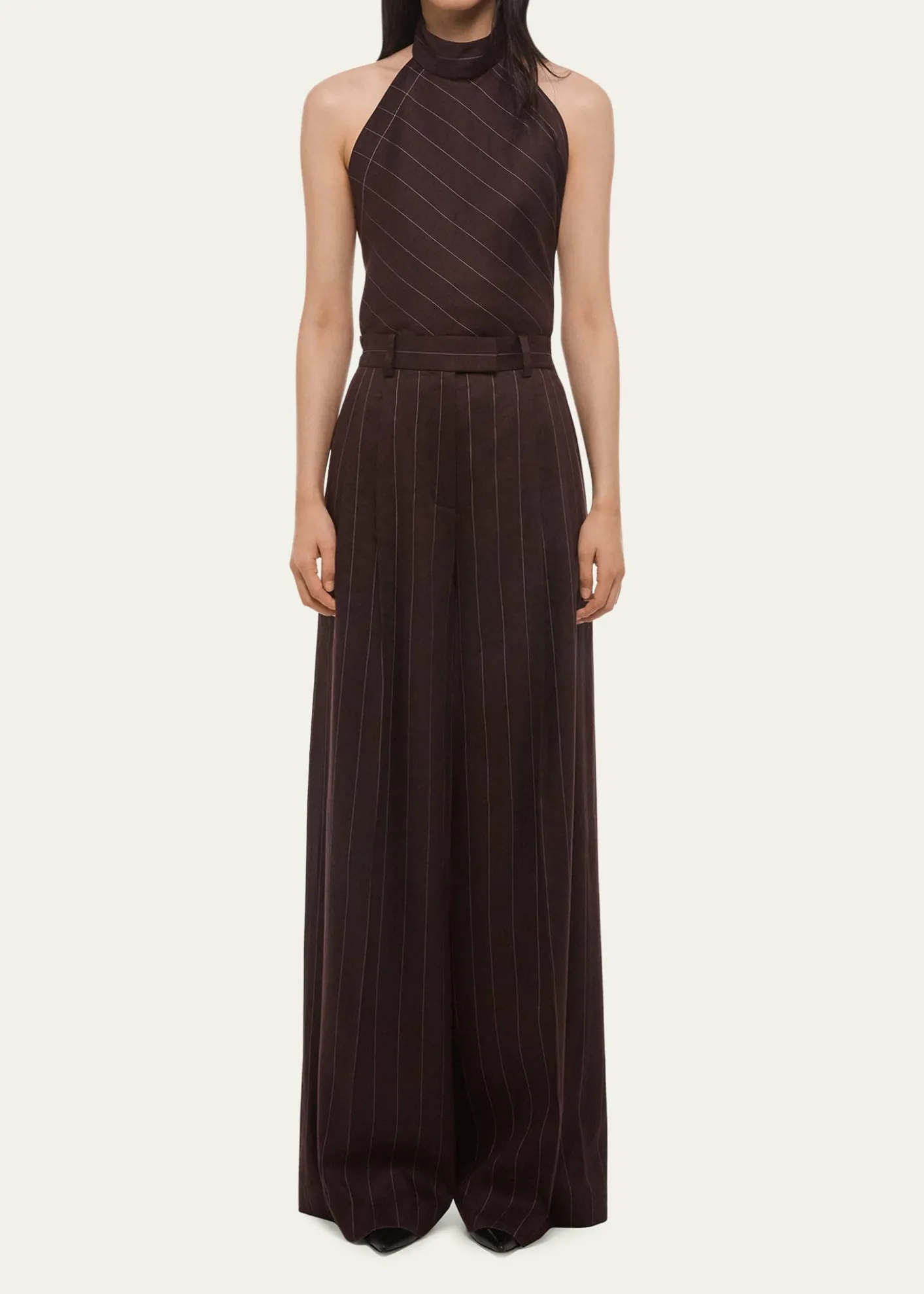 Helmut LangDouble-Pleated Wide-Leg Trousers