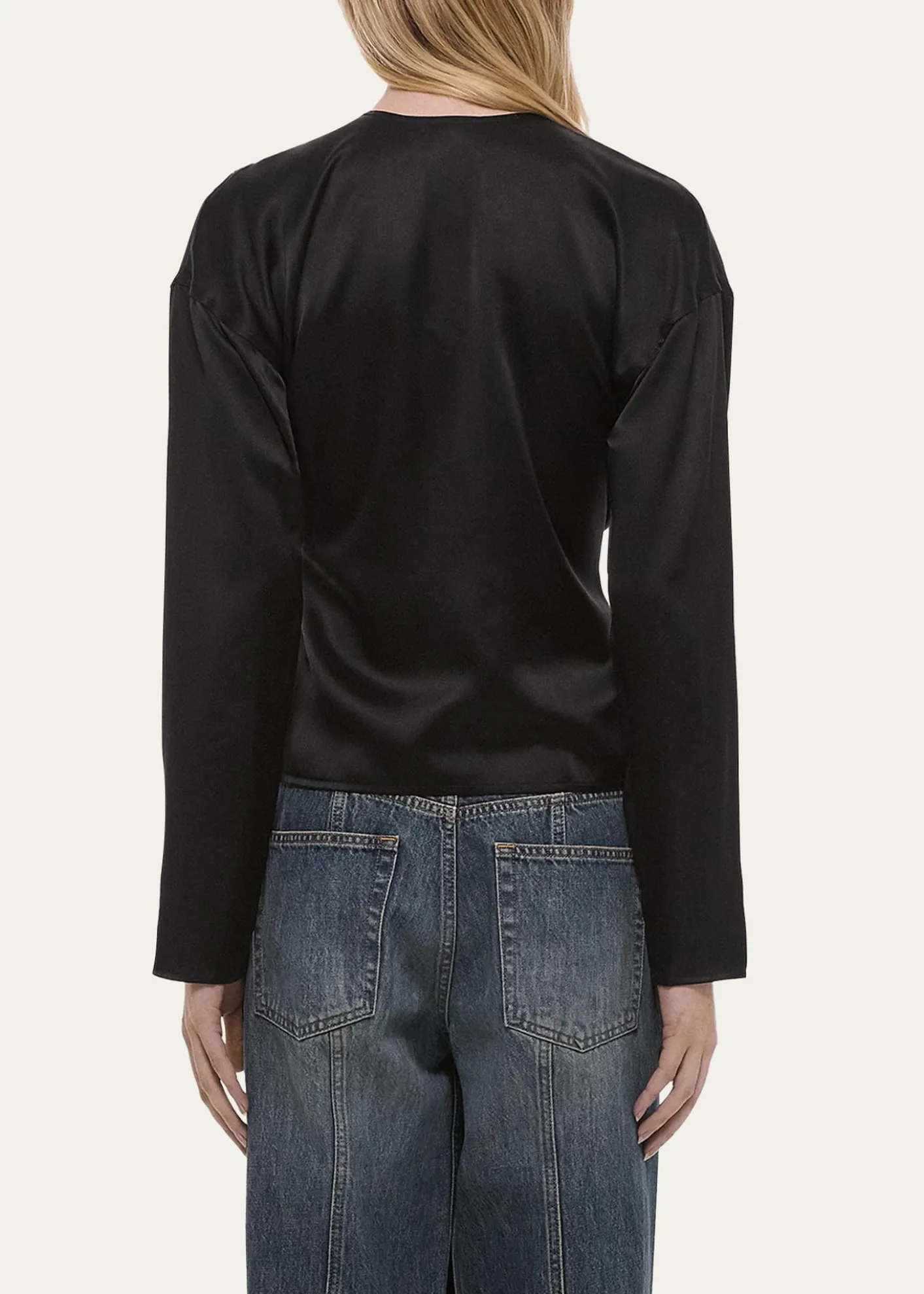 Helmut LangDraped Silk Satin Scarf Top