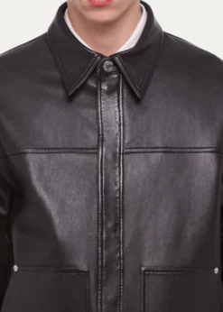 Helmut LangMen's Bonded Leather Snap-Front Jacket