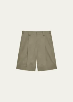 Helmut LangMen's Cotton Pleated Oversized-Fit Bermuda Shorts