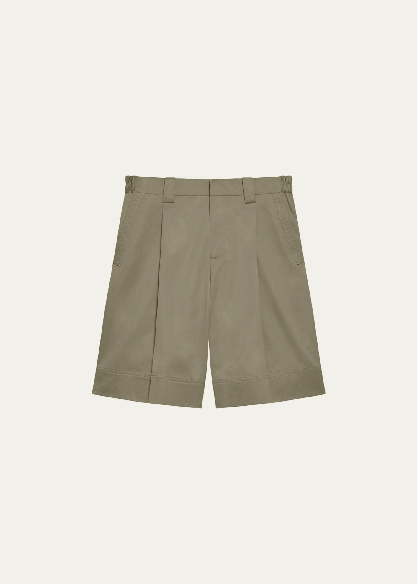 Helmut LangMen's Cotton Pleated Oversized-Fit Bermuda Shorts