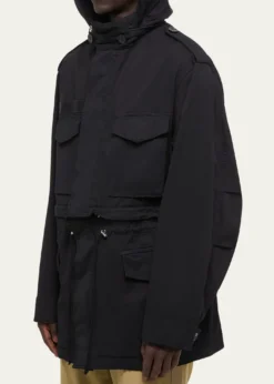 Helmut LangMen's Field Jacket with Stowaway Hood