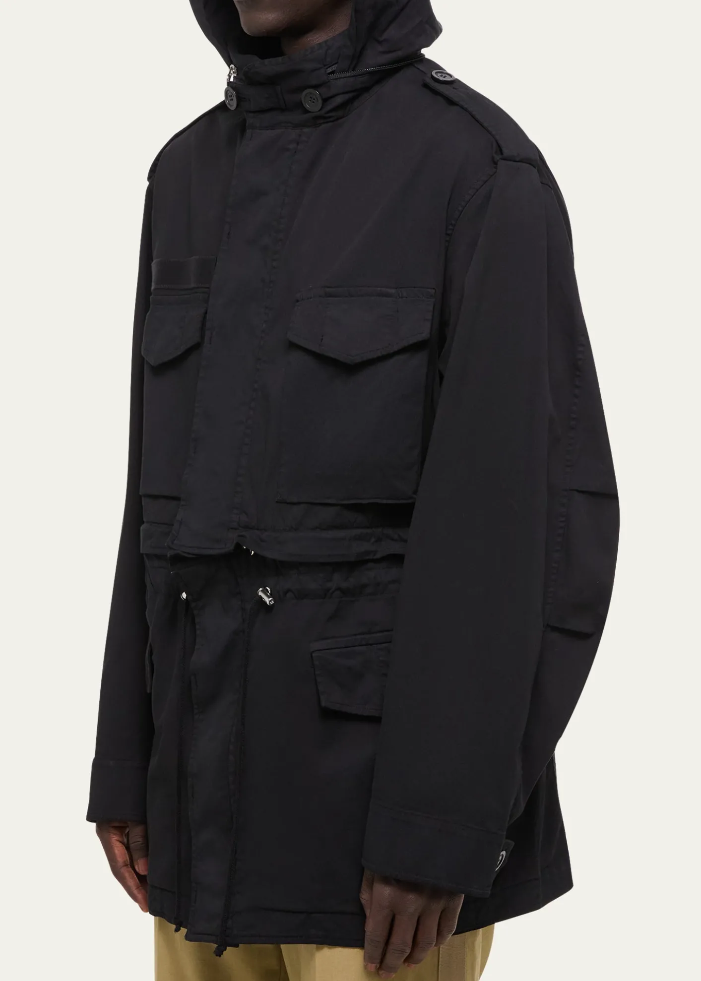 Helmut LangMen's Field Jacket with Stowaway Hood