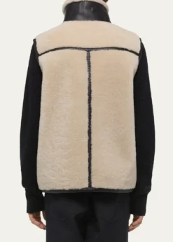 Helmut LangMen's Reversible Shearling Funnel Neck Full-Zip Vest