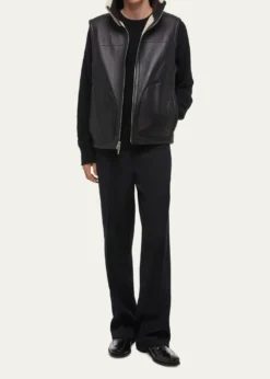 Helmut LangMen's Reversible Shearling Funnel Neck Full-Zip Vest