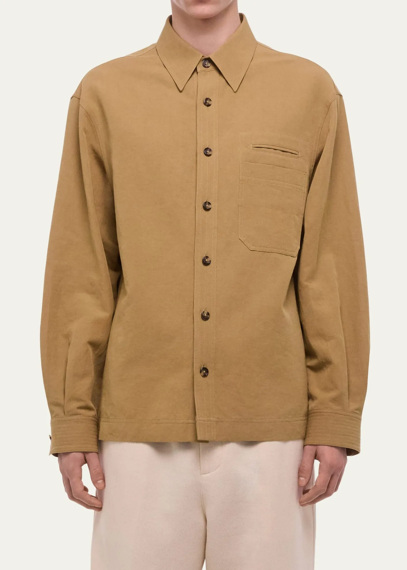 Helmut LangMen's Sailor Slub Cotton and Linen Overshirt