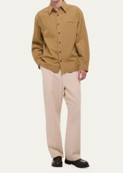 Helmut LangMen's Sailor Slub Cotton and Linen Overshirt