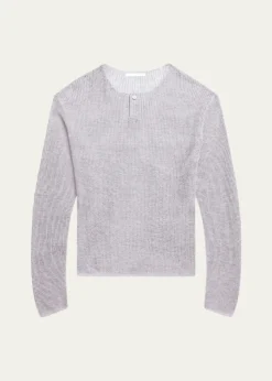 Helmut LangMen's Waffle-Knit Henley T-Shirt