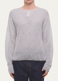 Helmut LangMen's Waffle-Knit Henley T-Shirt