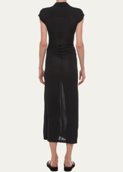 Helmut LangShort-Sleeve Twist Jersey Midi Dress