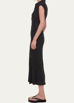 Helmut LangShort-Sleeve Twist Jersey Midi Dress