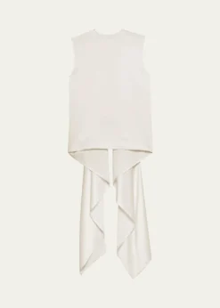 Helmut LangSleeveless Draped Silk Scarf Top