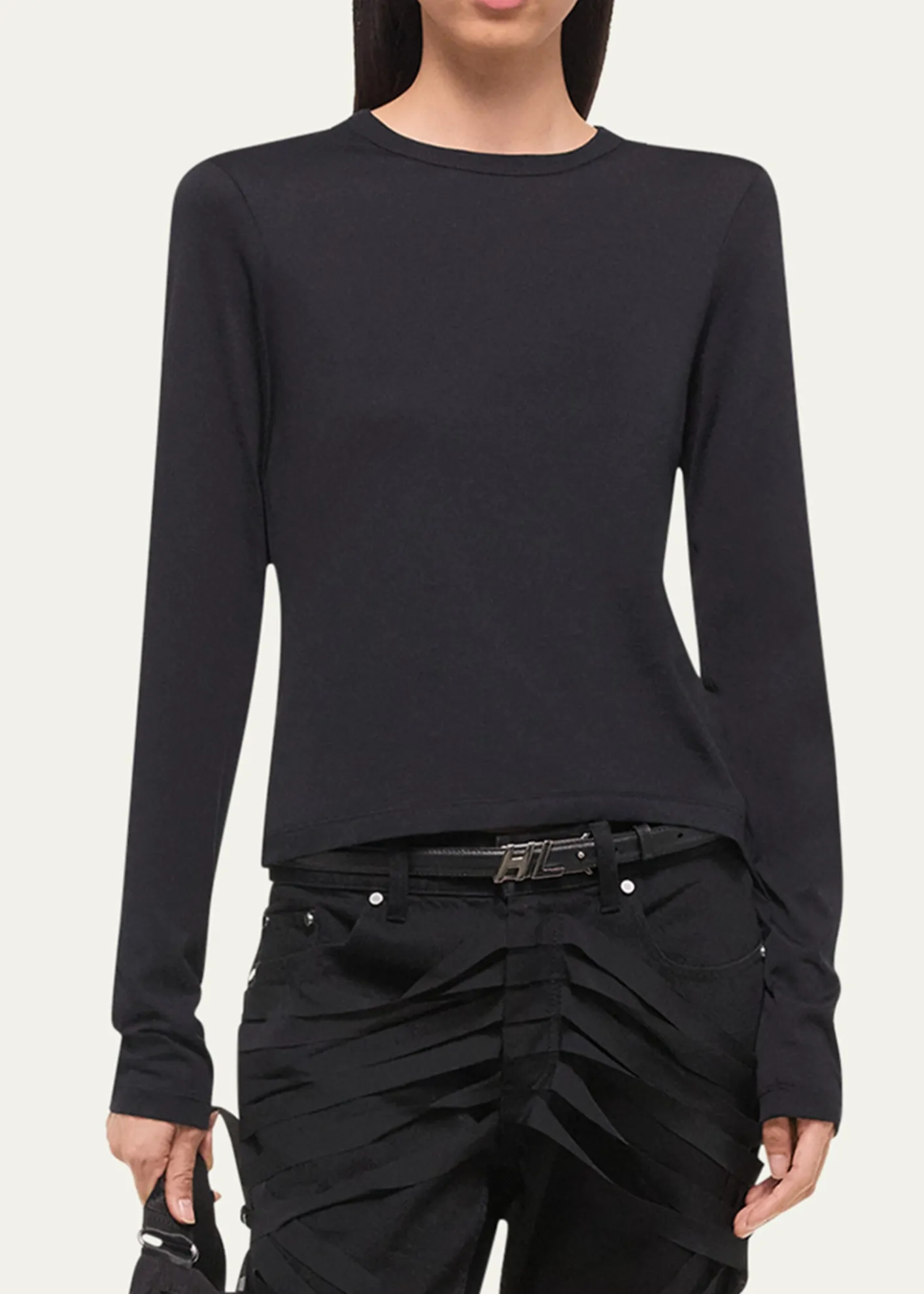 Helmut LangSlim Long-Sleeve Logo Tee
