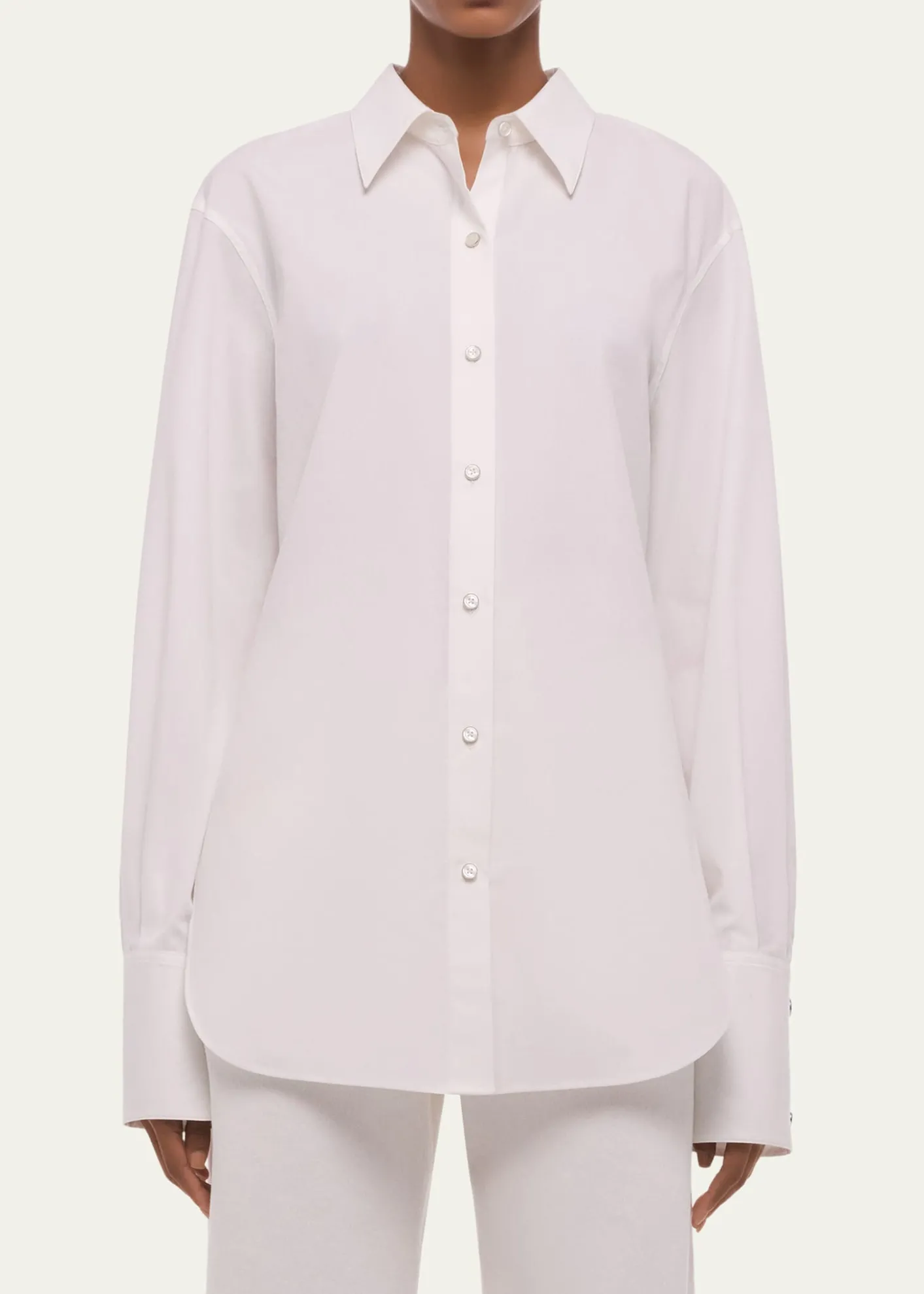 Helmut LangTie-Back Button-Front Cotton Shirt
