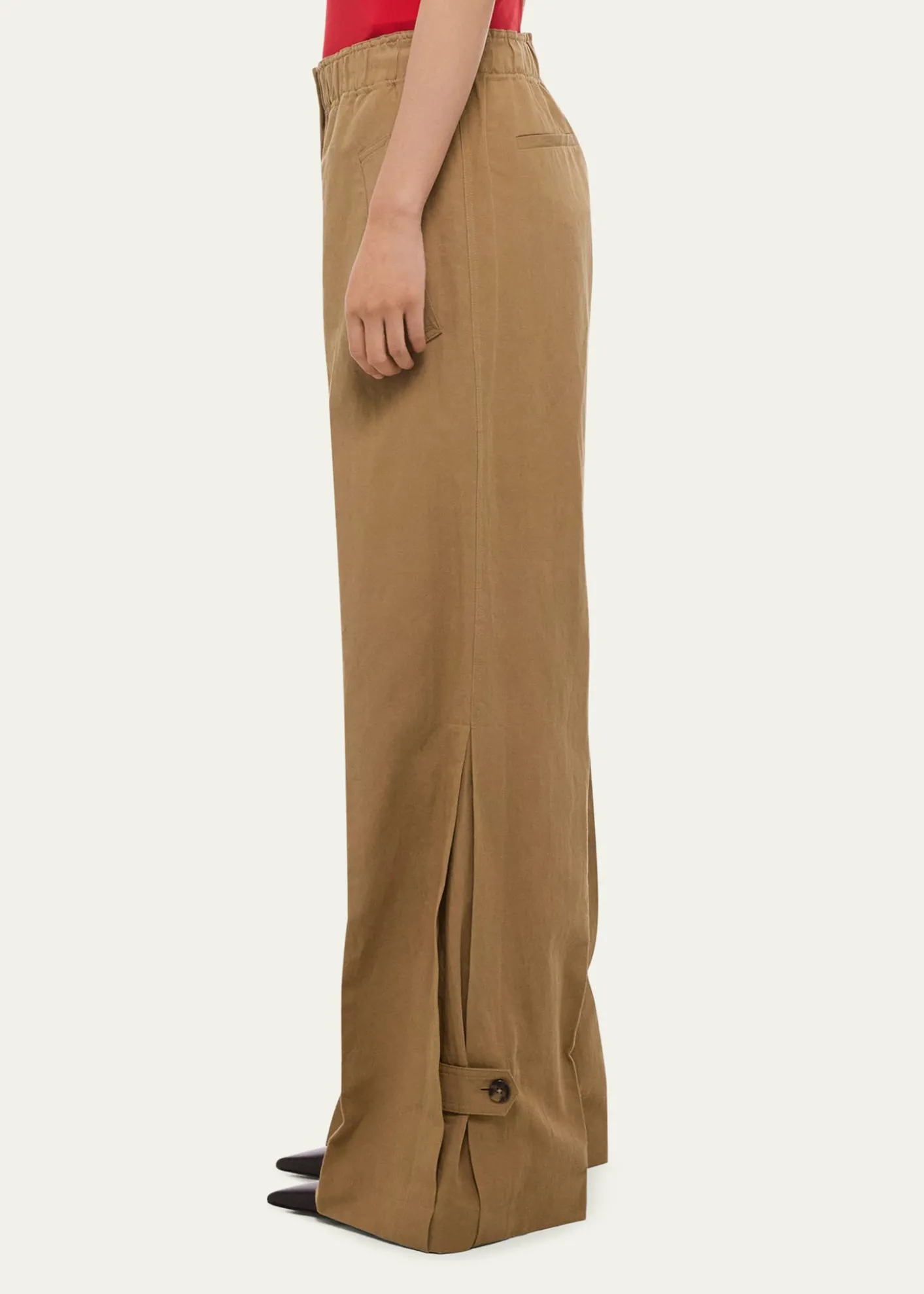 Helmut LangTrench Wide-Leg Pull-On Trousers