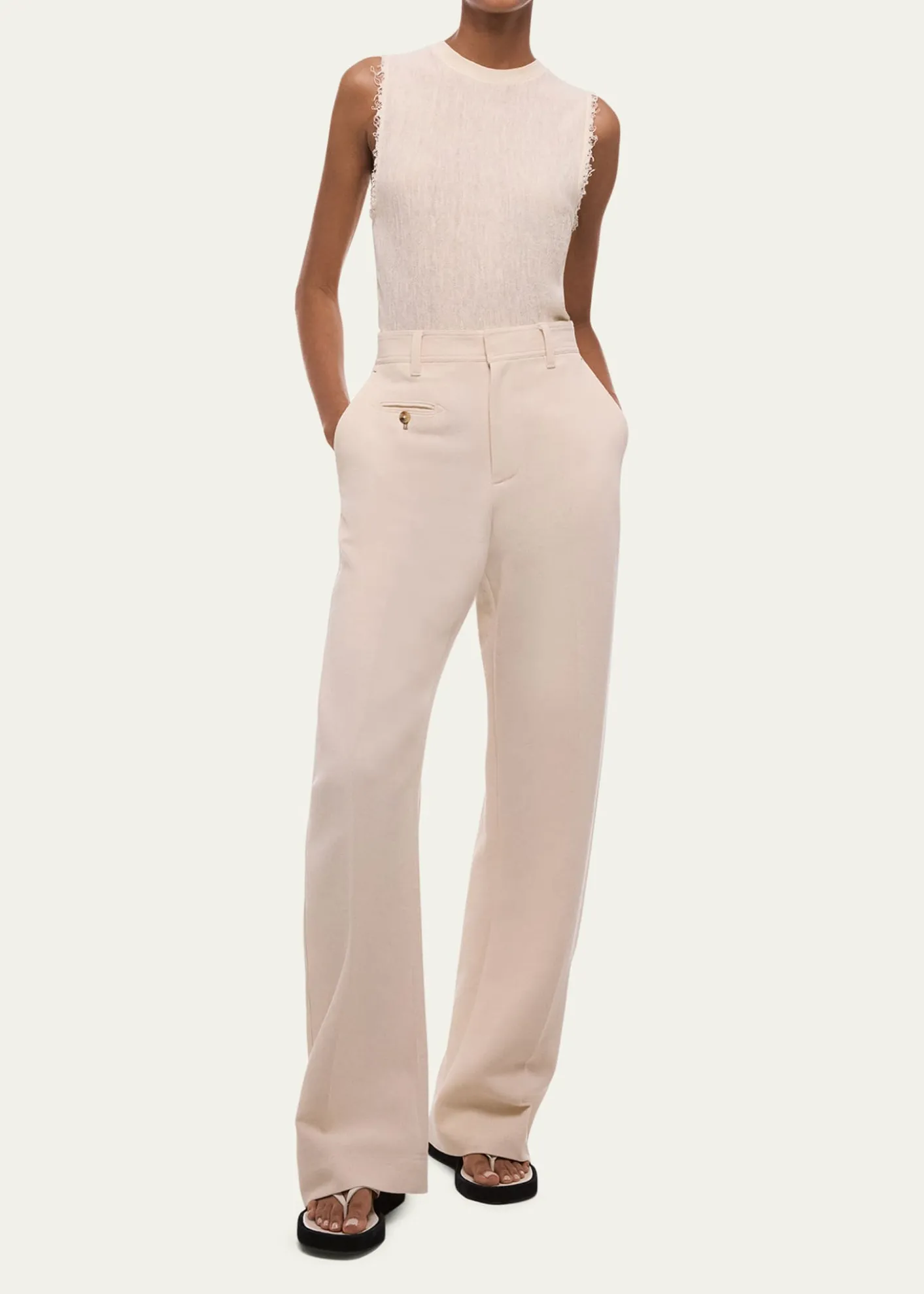 Helmut LangWide-Leg Cotton Sailor Trousers