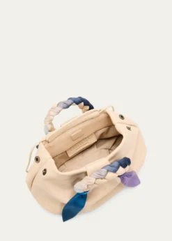 HEREUBombon Foulard Ruched Leather Top-Handle Bag