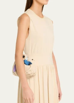 HEREUBombon Foulard Ruched Leather Top-Handle Bag