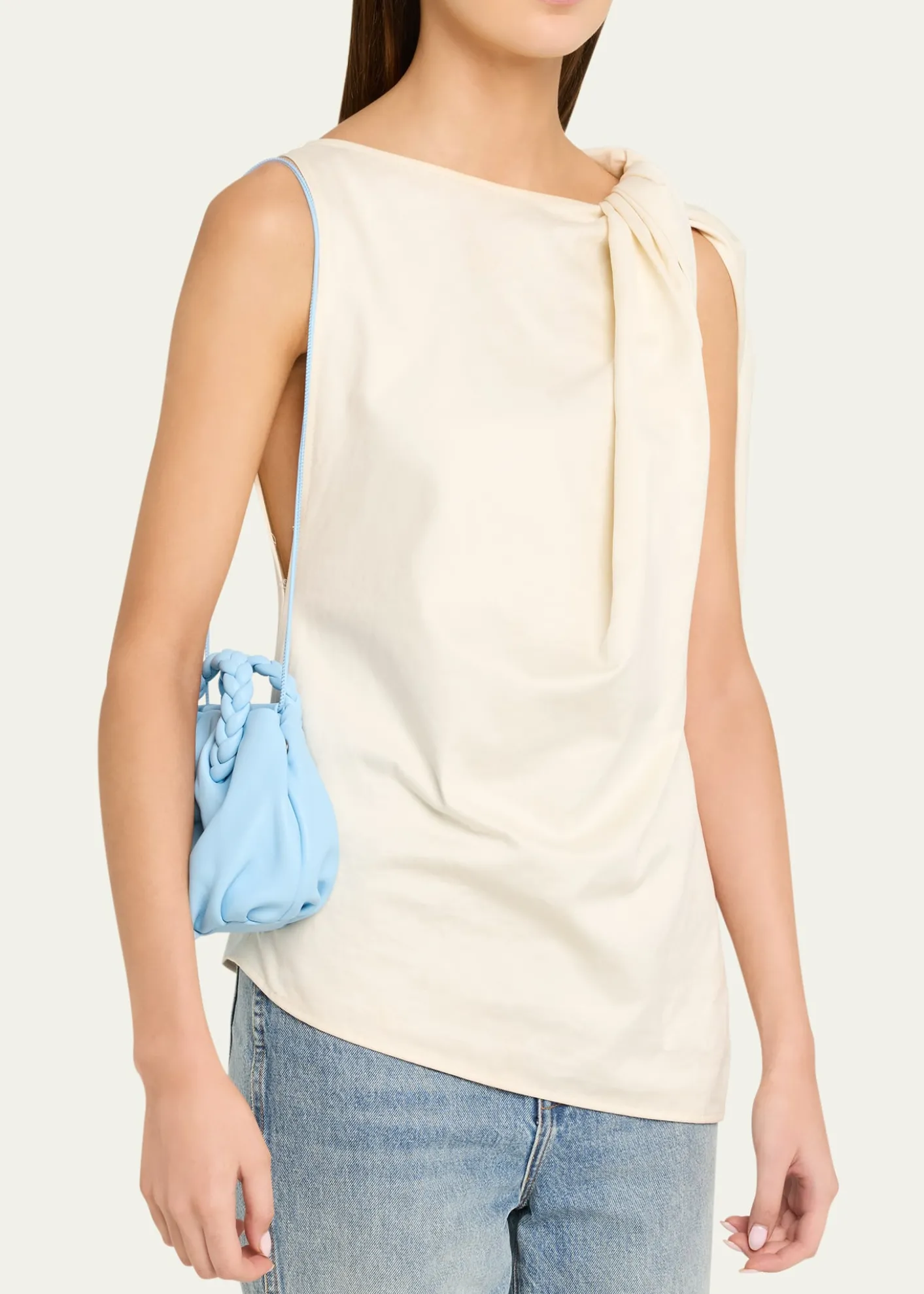 HEREUBombon Ruched Leather Top-Handle Bag
