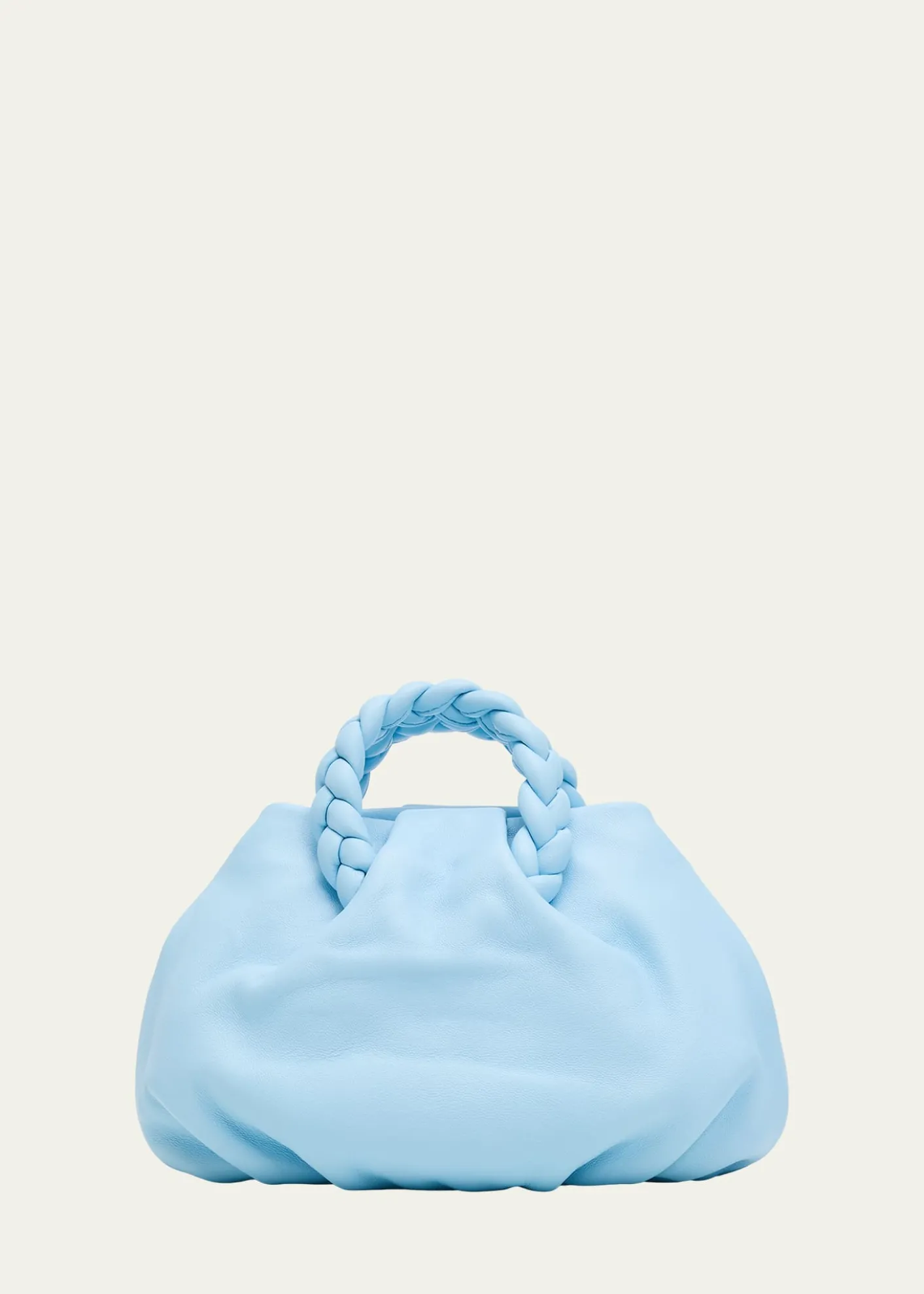 HEREUBombon Ruched Leather Top-Handle Bag