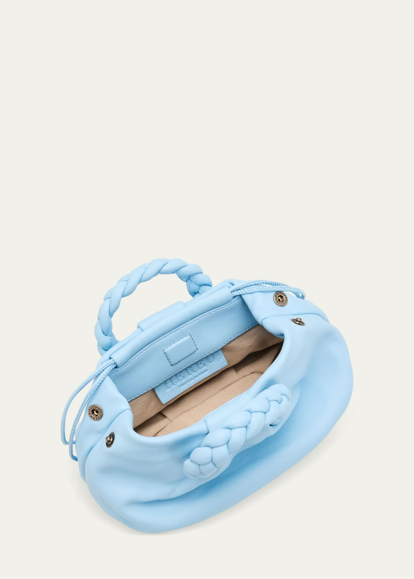 HEREUBombon Ruched Leather Top-Handle Bag