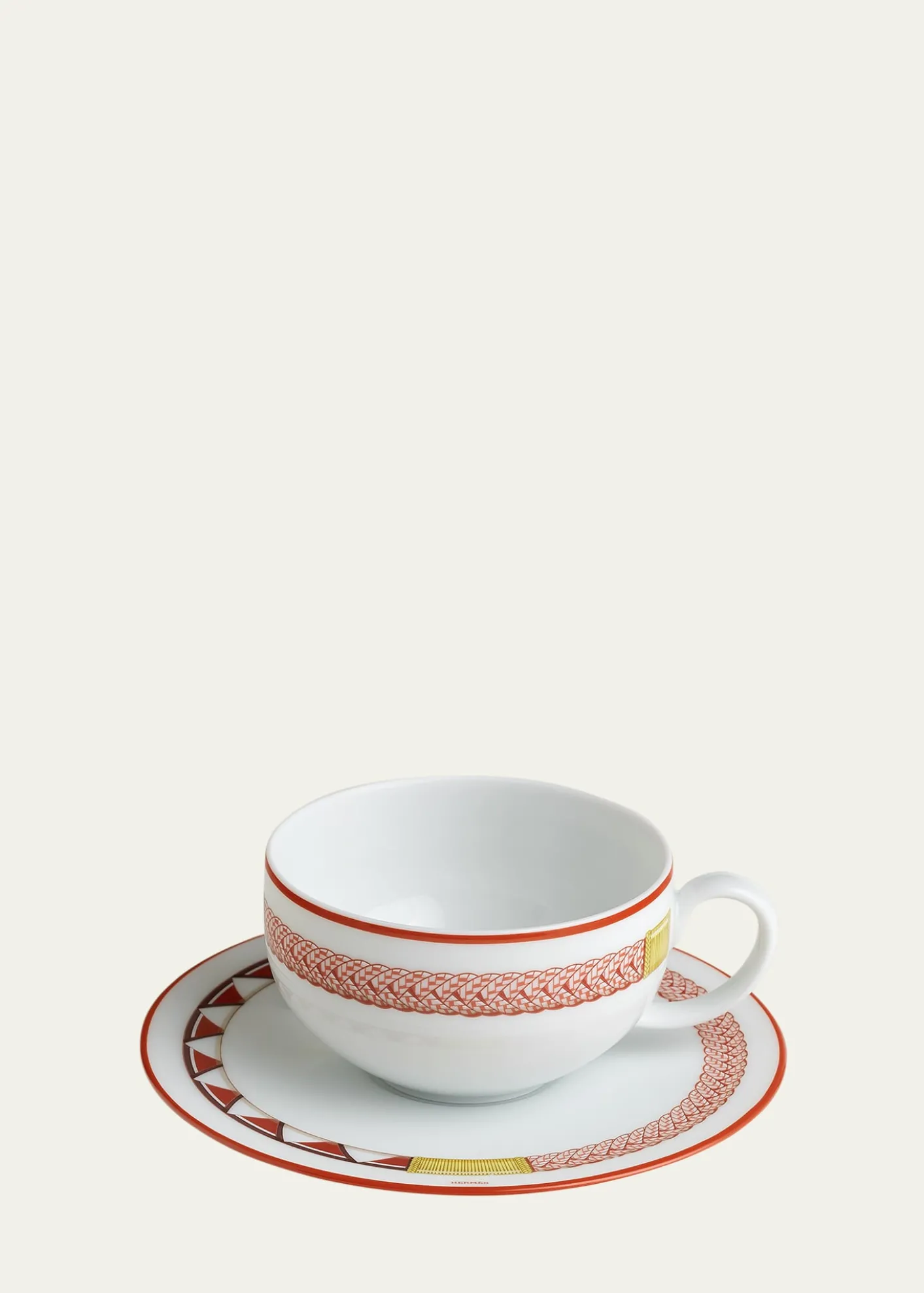 HermesTressages Equestres Tea Cup and Saucer