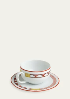HermesTressages Equestres Tea Cup and Saucer
