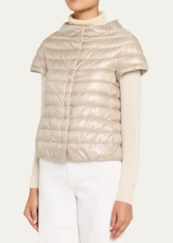 HernoEmilia Water-Resistant Ultralight Nylon Puffer Cape