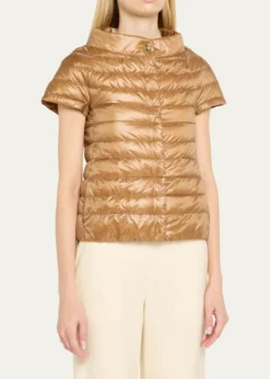 HernoGreta Cap-Sleeve Ultralight Down Cape