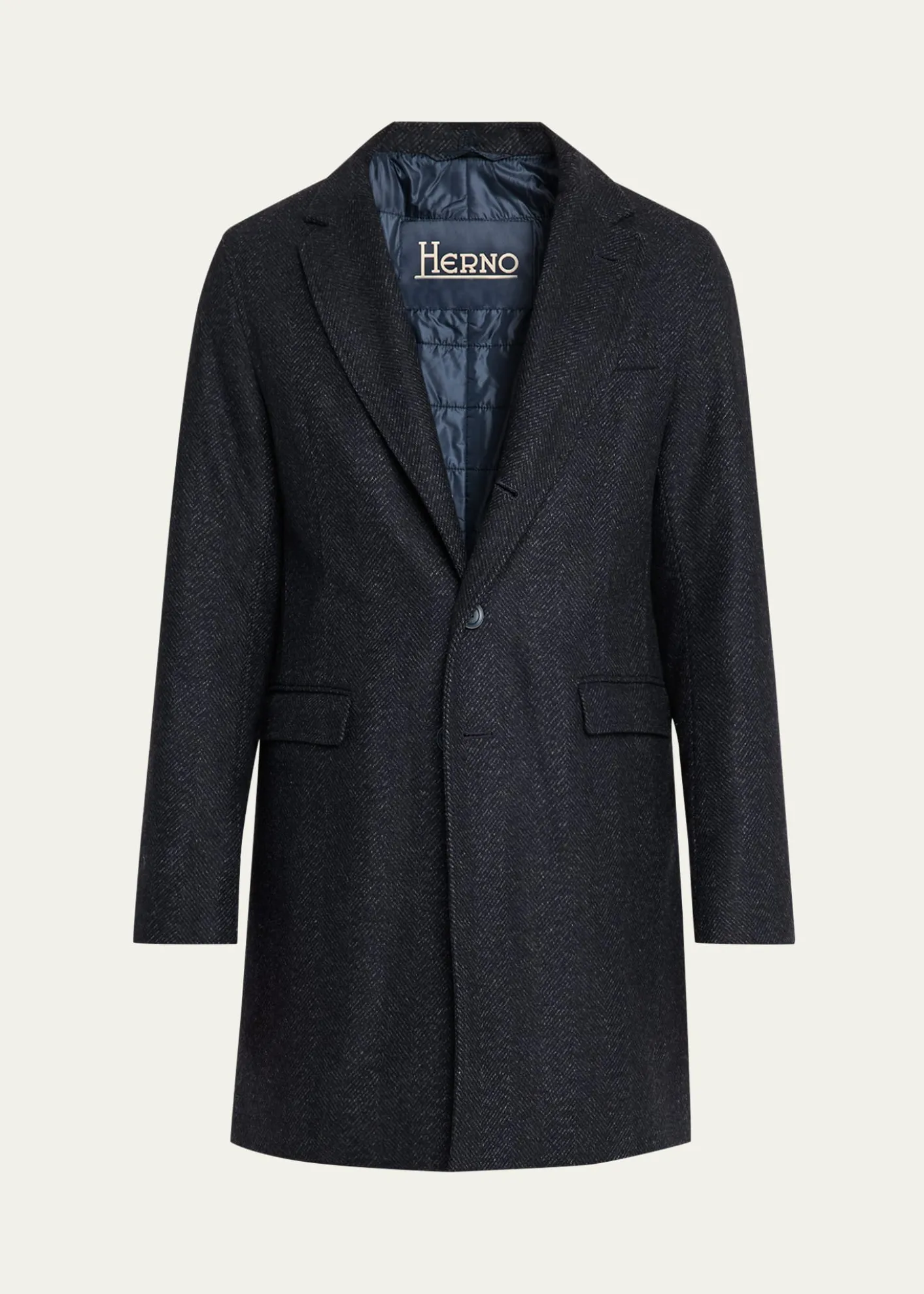 HernoMen's Wool-Blend Herringbone Top Coat