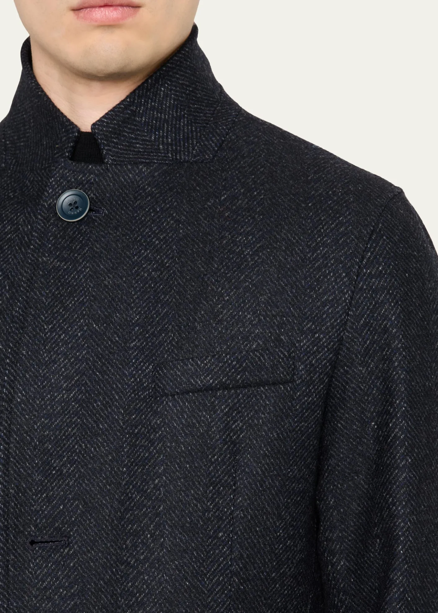 HernoMen's Wool-Blend Herringbone Top Coat