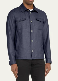 HernoMen's Coated Cashmere-Blend Overshirt