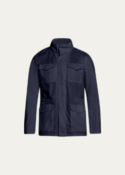 HernoMen's Cotton Concealed-Zip Safari Jacket