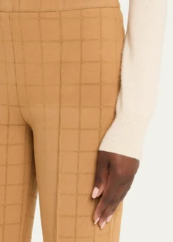 HIGH SPORTMetallic Windowpane Matte Jacquard Slim-Leg Crop Pants