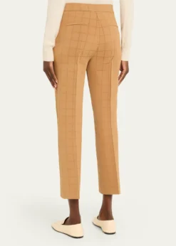 HIGH SPORTMetallic Windowpane Matte Jacquard Slim-Leg Crop Pants