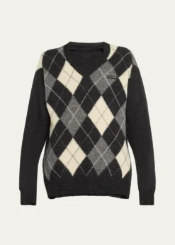 HODAKOVAAttached Argyle Knitted Wool Sweater