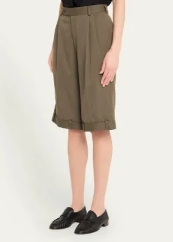 HODAKOVAUpside-Down Pleated Bermuda Shorts