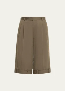 HODAKOVAUpside-Down Pleated Bermuda Shorts