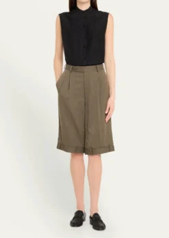 HODAKOVAUpside-Down Pleated Bermuda Shorts