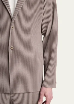 Homme Plisse Issey MiyakeMen's Pleated Single-Breasted Sport Coat
