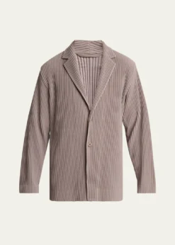 Homme Plisse Issey MiyakeMen's Pleated Single-Breasted Sport Coat