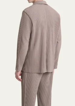 Homme Plisse Issey MiyakeMen's Pleated Single-Breasted Sport Coat